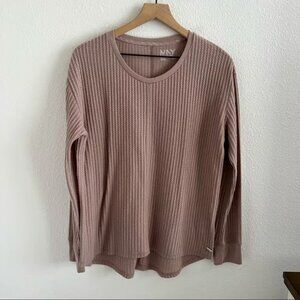 Marc New York Performance Neutral Waffle Knit Long Sleeve Large